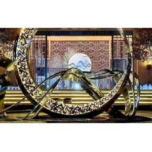 Plaza Ornament 316L Modern Metal Sculptures With LED Light
