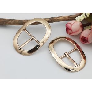Oval Shape Metal Shoe Buckles , Fashion Shoe Buckles Without Rust / Antioxidant