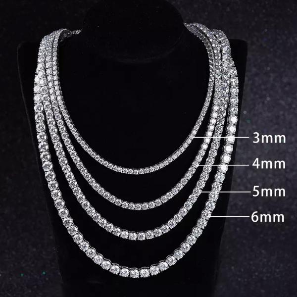 Buy Fine Jewelry Moissanite Tennis Necklace Vvs Moissanite Custom Pendant at wholesale prices