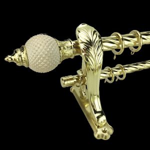 Customized Twist Pipe Curtain Rods Cubicle Anodized Contracted Brass