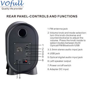 Modern Subwoofer Wireless Speakers , 5 Inches Desktop Bookshelf Speakers