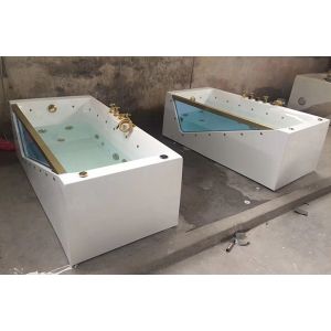 Freestanding Jacuzzi Hydromassage Bathtub 1 Person Eco Friendly Material