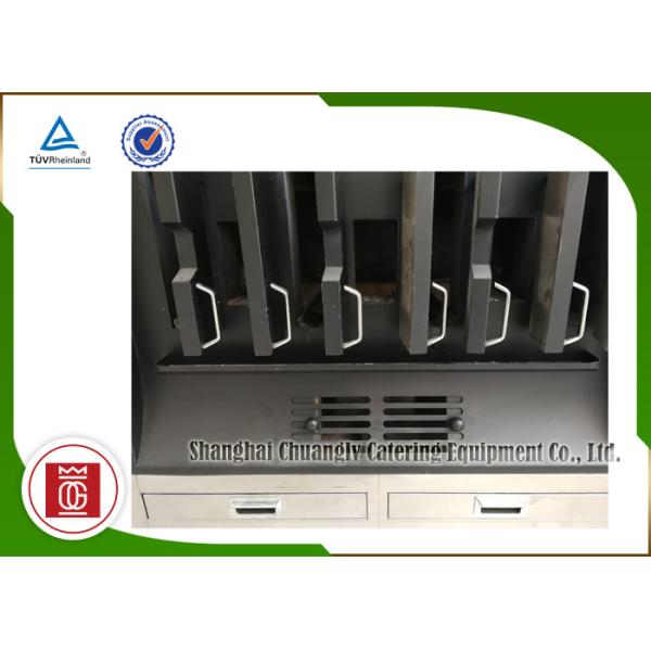 Charcoal Heating Single Layer 4 Spaces Fish Grill Machine 1210*750*1830mm Size