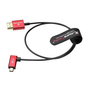 Alvin's Cables 8K 2.1 Ultra-Thin Left Angle Micro HDMI to HDMI Cable for Atomos