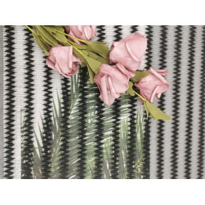 Zipper Mesh Coat Black Polyester Pleated Lace Fabric