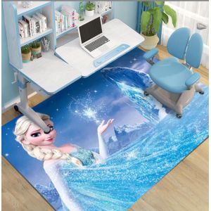 Frozen Cartoon Crystal Velvet Rectangle Floor Carpets For Bedroom 200*300cm