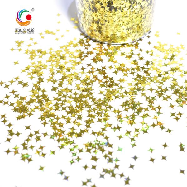 Bulk Polyester Ultra Fine Holographic Glitter Powder For Face Body Starlight gold