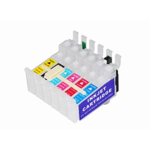 Magenta / Black CISS Inkjet Printer Ink Cartridges Epson Refill 12ml Volume