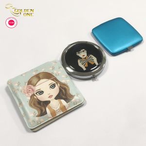 Hot Sale Portable Round Folded Compact Mirrors Rose Gold Silver Plated Pocket