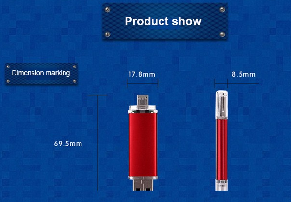 OEM Logo USB OTG Drive Multi Color Plastic Material 4GB 8GB 16GB For Android Phone