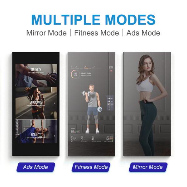 55inch Interactive Fitness magic mirror display with Personalized Workouts and Heart Rate Monitor