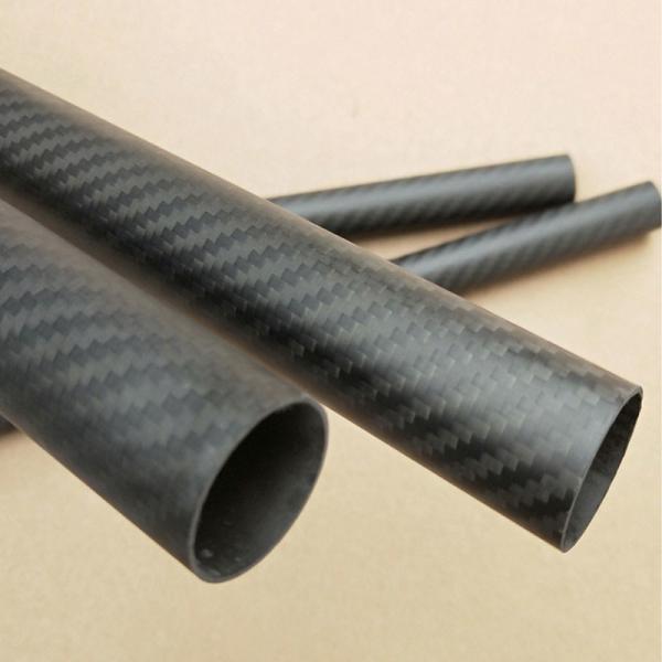 Buy High Pressure Lightweight Round Carbon Fibre Tube Plain Weave Matte at wholesale prices
