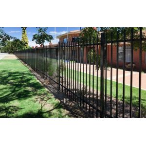 Powder coated tubular steel fence