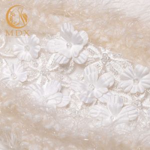 Haute Sequined Couture Lace Fabric Luxury Flower Embroidered