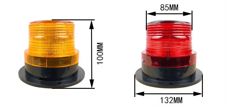 ROADSAFE 2025 Solar Powered LED Strobe Beacon Light for Road Work Safety with High Brightness and Waterproof Design