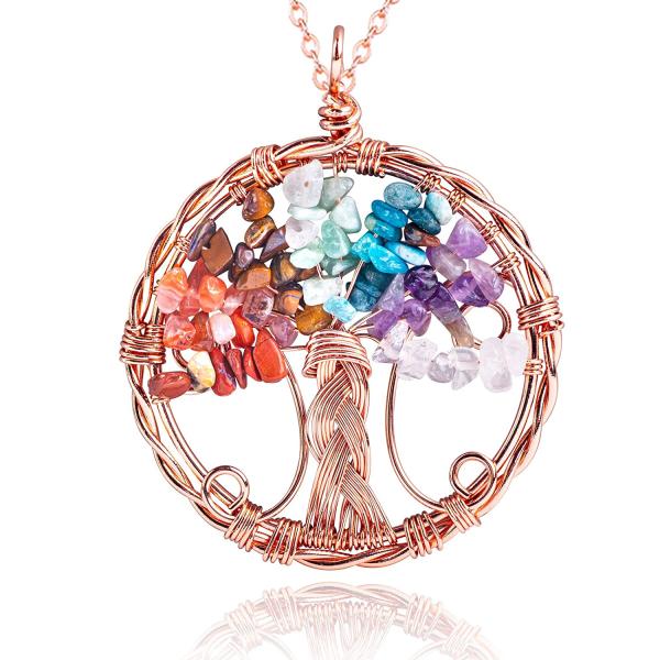 Buy Unisex Chakra Gemstone Bracelet Chakra Tree Pendant Accept Customized Logo at wholesale prices