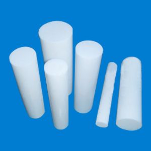 White Virgin Molded PTFE Rod Self Lubricating Natural Durability
