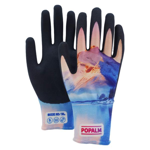 Buy Lightweight Landscape Print Gloves Unisex Fit 15g Knit Latex Palm For Garden Diy Tasks at wholesale prices