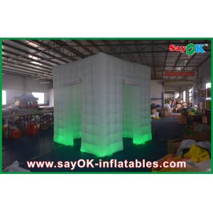 Advertising Booth Displays White Curtain Lighting Inflatable Photo Booth 210D