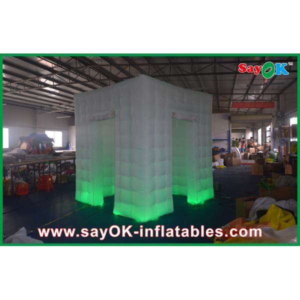 Advertising Booth Displays White Curtain Lighting Inflatable Photo Booth 210D