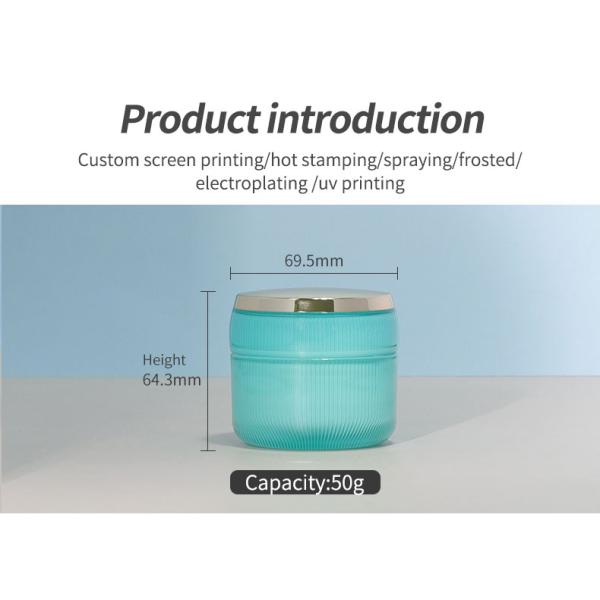 Collar Material Acrylic Double Wall Lotion Jar Round Cap Container for Face Cream and Eye Cream