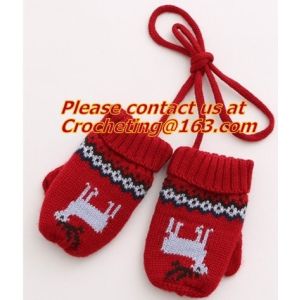Simple jacquard knitted cotton gloves for baby, Fashion women fingerless gloves