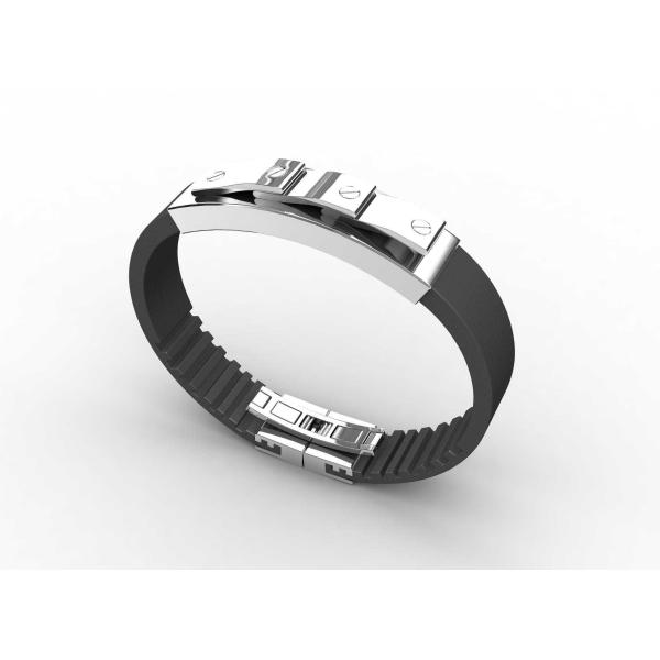 Top Quality Europe Fashion Stainless Steel Genuine Leather Silicone Bangle