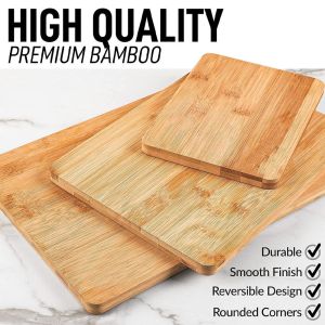 Multifunctional 3 Piece Set Bamboo Cutting Board Anti Scratches