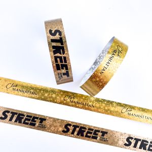 Disposable Party Event Holographic Personalized Wristbands With Logo Text