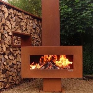 China Freestanding Garden Metal Outdoor Fireplace Corten Steel Wood Burning Stove on sale