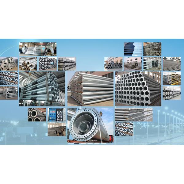 8m 10m 12m Hot Dip Galvanized Steel Power Pole With Color Polyester Powder Coating