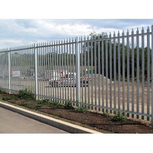 Single Pointed 2.4m Galvanised Steel Palisade Fencing For Security