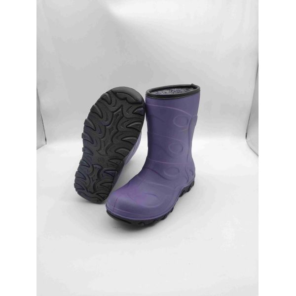 Anti Slip Waterproof TPR Kids Rain Boots Warm Lining Childrens Mud Boots