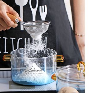 Simple Gradient Blue 4mm Glass Cutlery Salad Bowl