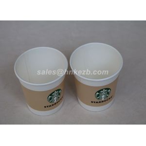 OEM 6oz Starbucks Customized Disposable Paper Cups For Yourget / Ice Cream