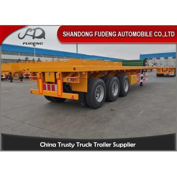 Buy 60T Max Payload Steel 3 Axles 40Ft Flatbed Container Trailer at wholesale prices