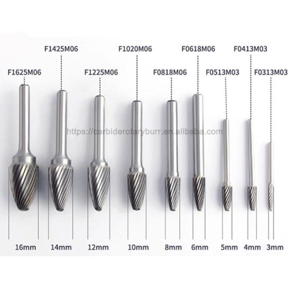 Power Tools Set 6mm 1/8 Shank Carving Metal Engraving Single Standard Cut One Set 10 Tungsten Steel Carbide Burr