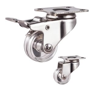 304SS 50mm Caster Wheels , 50kg Loading Fixed Caster Wheels