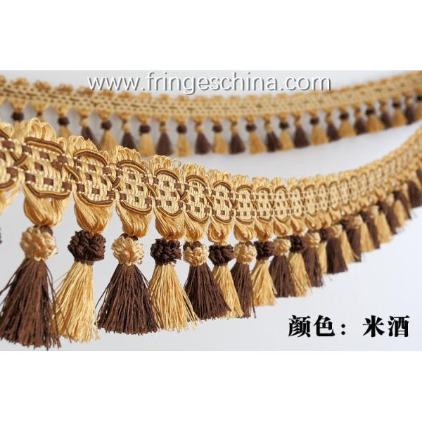 Latest decorative OEM custom design tassel fringe for curtain cushion trimmings