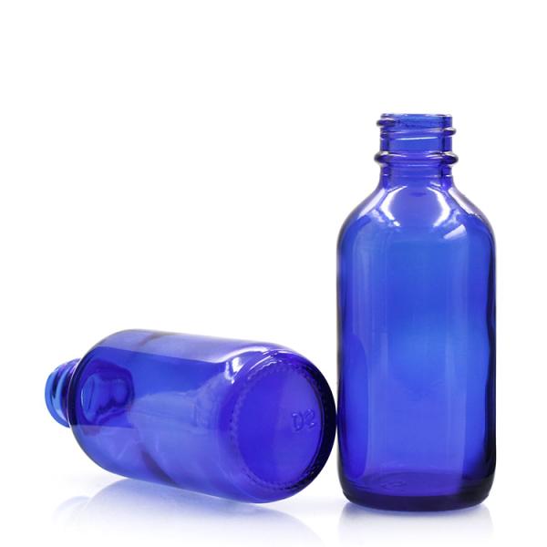 Round ODM Boston Glass Bottles 2 Oz Blue Glass Spray Bottles