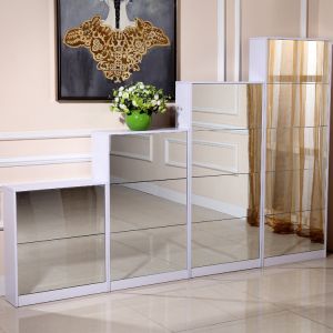 40 Pairs Size E1 MDF Shoe Rack Bracket KD Package With Mirror