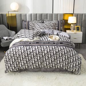 Christmas Gift Luxury Super Soft 100% Polyester 4 Piece Bedding Set Geometric Pattern
