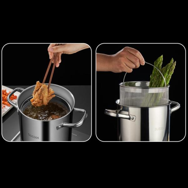 304 Stainless Steel Deep Frying Pots For French Chip Frying