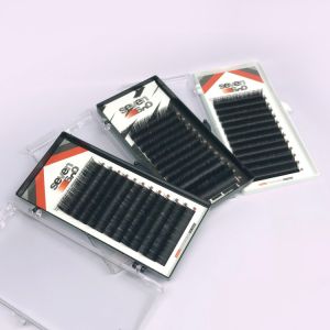 Black Silk Eyelash Extensions , Pure Handmade Individual Eyelash Extensions