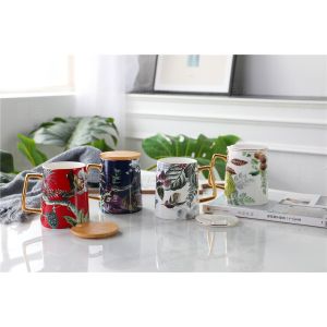 China LFGB Dishwasher Safe 11oz Beverage Art Porcelain Tea Mugs on sale