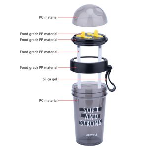 Wholesale Cheap Creative Outdoor Sports Plastic Dual Use Drinking Straw Water