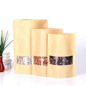 Zipper Kraft CPP Brown Paper Stand Up Pouches