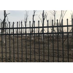 3 rails ornamental wrought iron fence