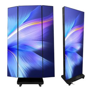 Double Side Led dispaly 3 Foldable Poster LED Display Standing Advertising