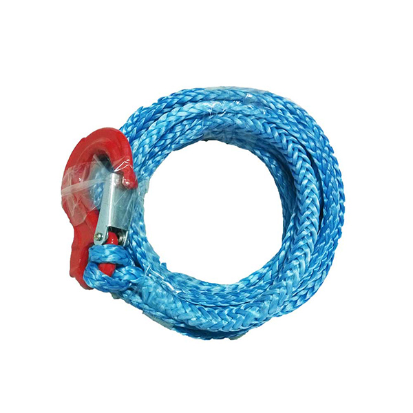 7mm x 7m trailer winch rope blue color with hook uhmwpe fiber rope